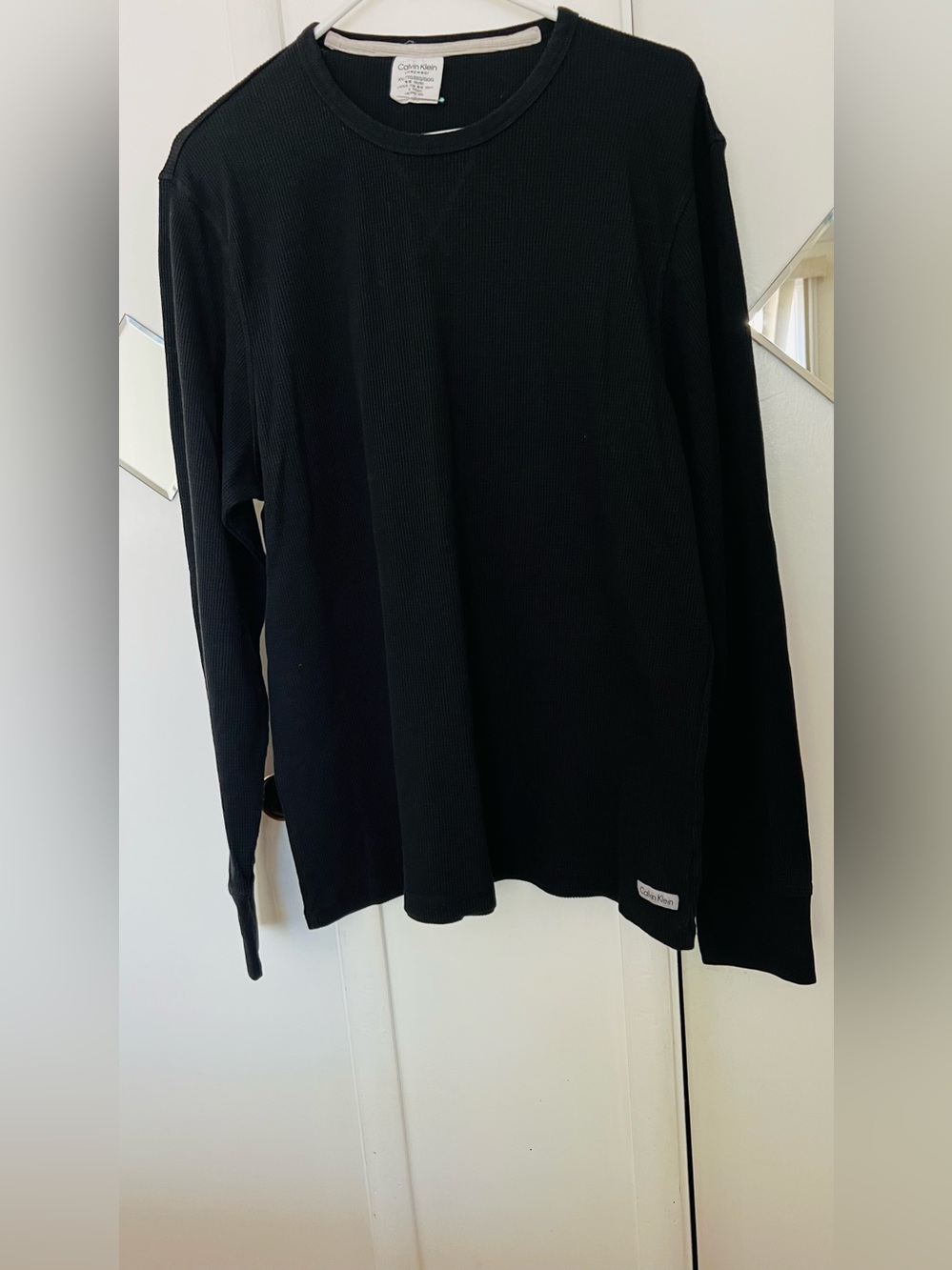 Calvin Klein Black Ribbed Long Sleeve Top size XXL